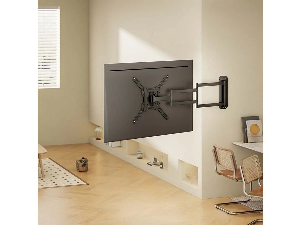 Soporte de TV Aisens WT65TSLE-383 23"-65" giratorio + inclinable para pared negro