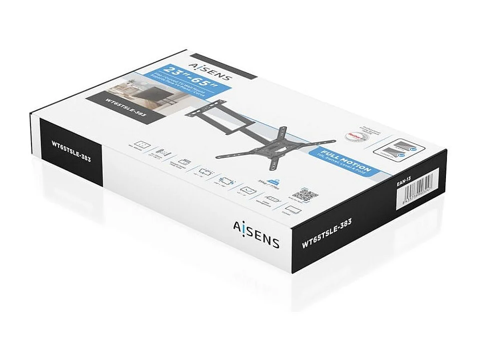 Soporte de TV Aisens WT65TSLE-383 23"-65" giratorio + inclinable para pared negro