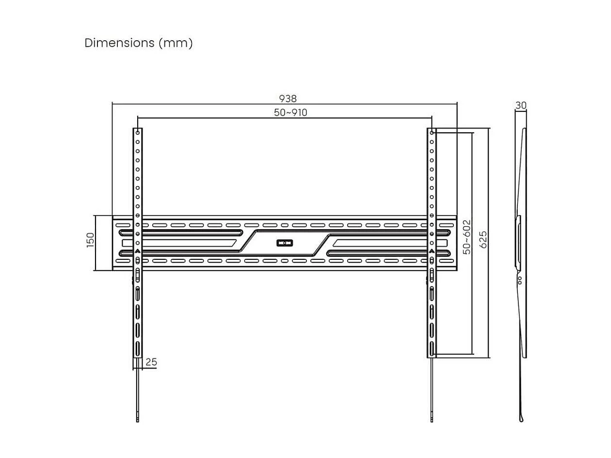 Soporte de TV Aisens WT100F-317 43"-100" ultradelgado + nivel de burbuja para pared negro