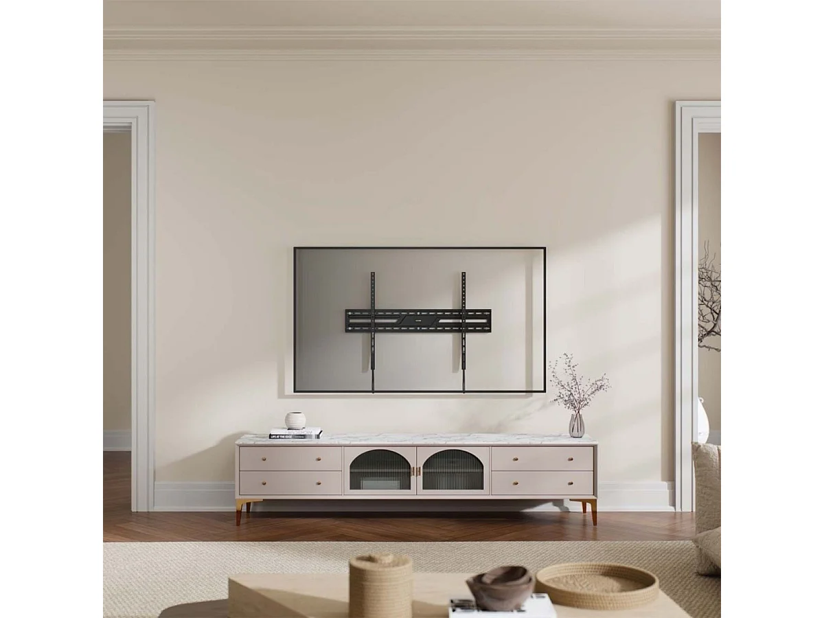 Soporte de TV Aisens WT100F-317 43"-100" ultradelgado + nivel de burbuja para pared negro