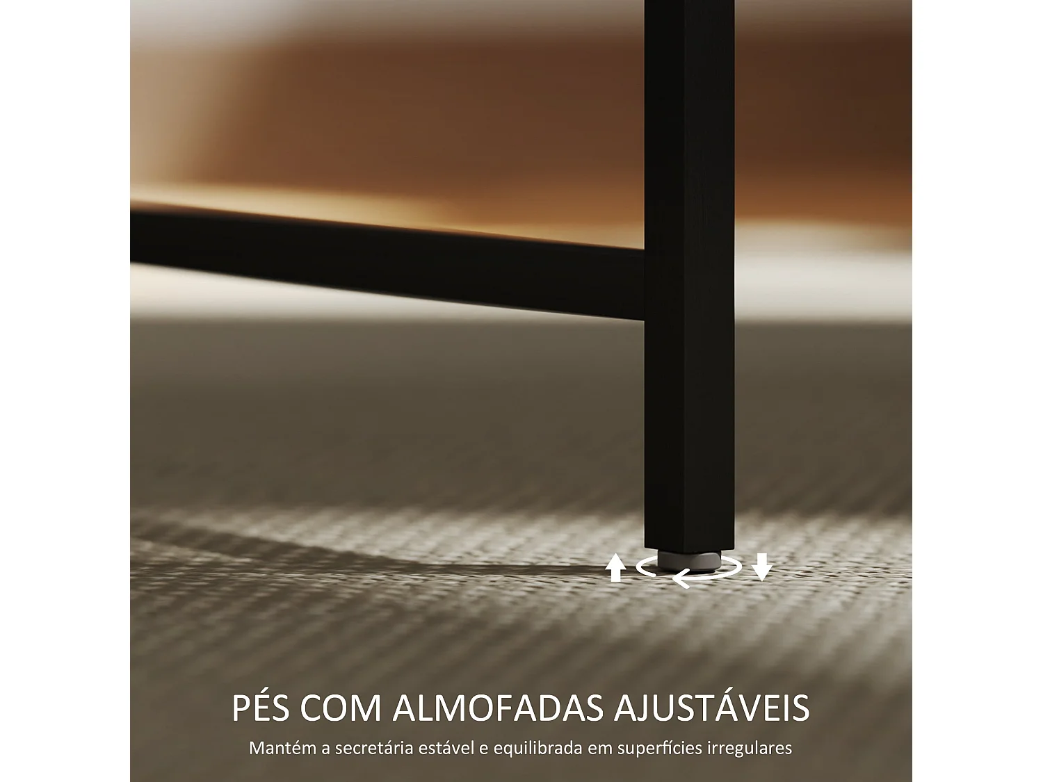 Secretária de Canto Moderna Chamonix - 100x50x90 cm em Branco com Iluminação LED