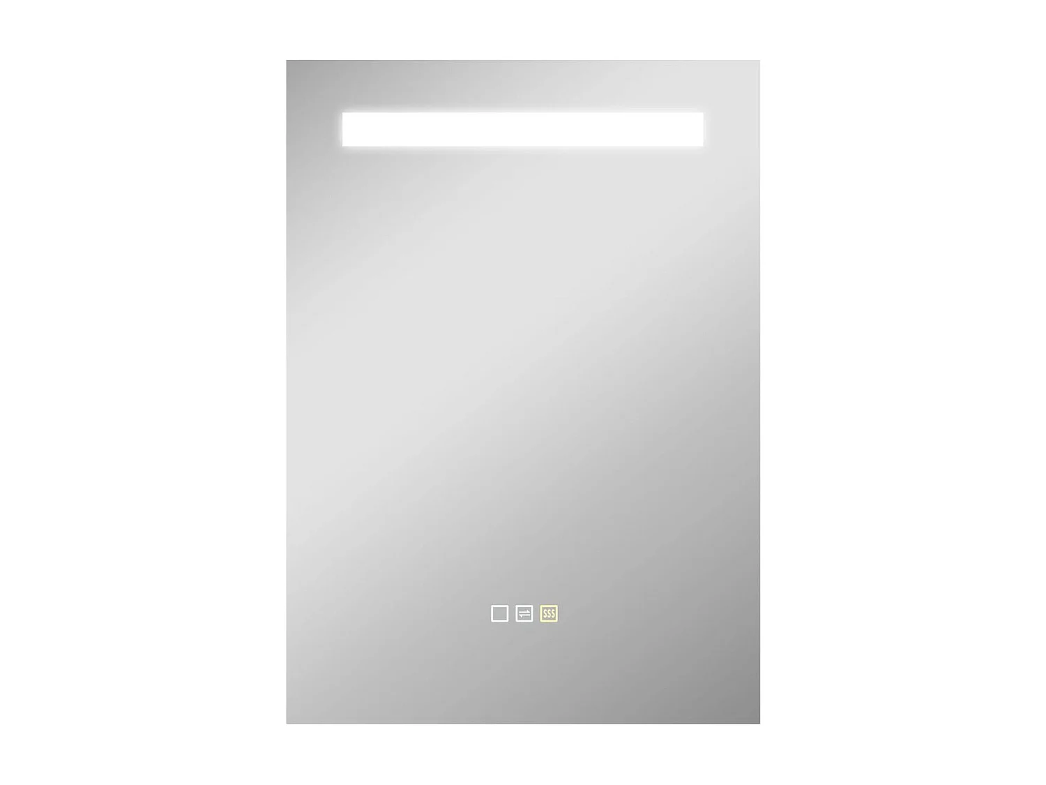 Espejo de baño Veldra Homcom 3 colores táctil plata 70x50 cm