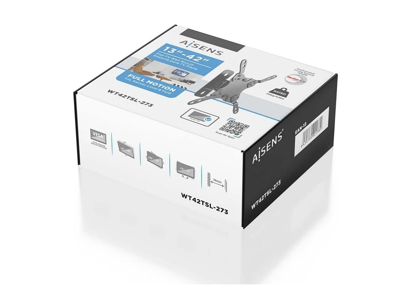 Soporte de TV Aisens WT42TSL-273 13''-42'' giratorio + inclinable + nivelable negro