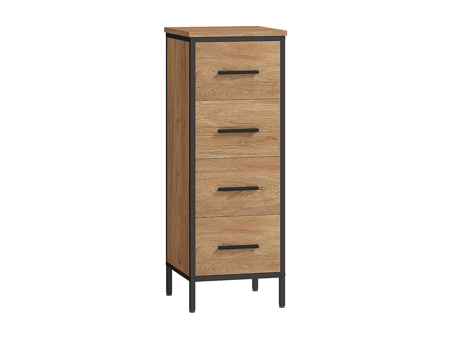 Mueble de baño Forge Homcom 4 cajones marrón 82x30x30 cm