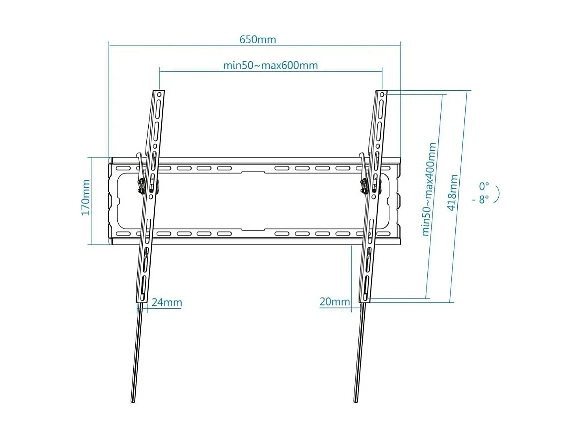 Soporte de TV TooQ LP1081T-B 37"-80" inclinable para pared negro