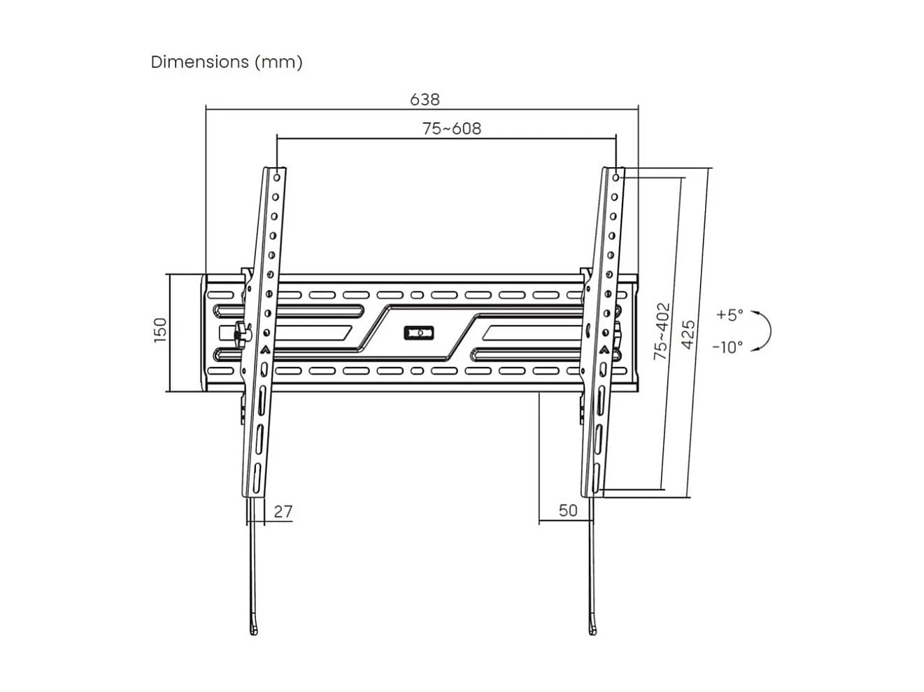 Soporte de TV Aisens WT86T-315 37"-86" inclinable para pared negro