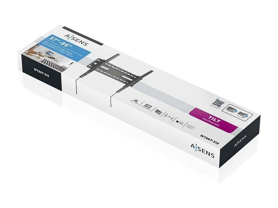 Soporte de TV Aisens WT86T-315 37"-86" inclinable para pared negro