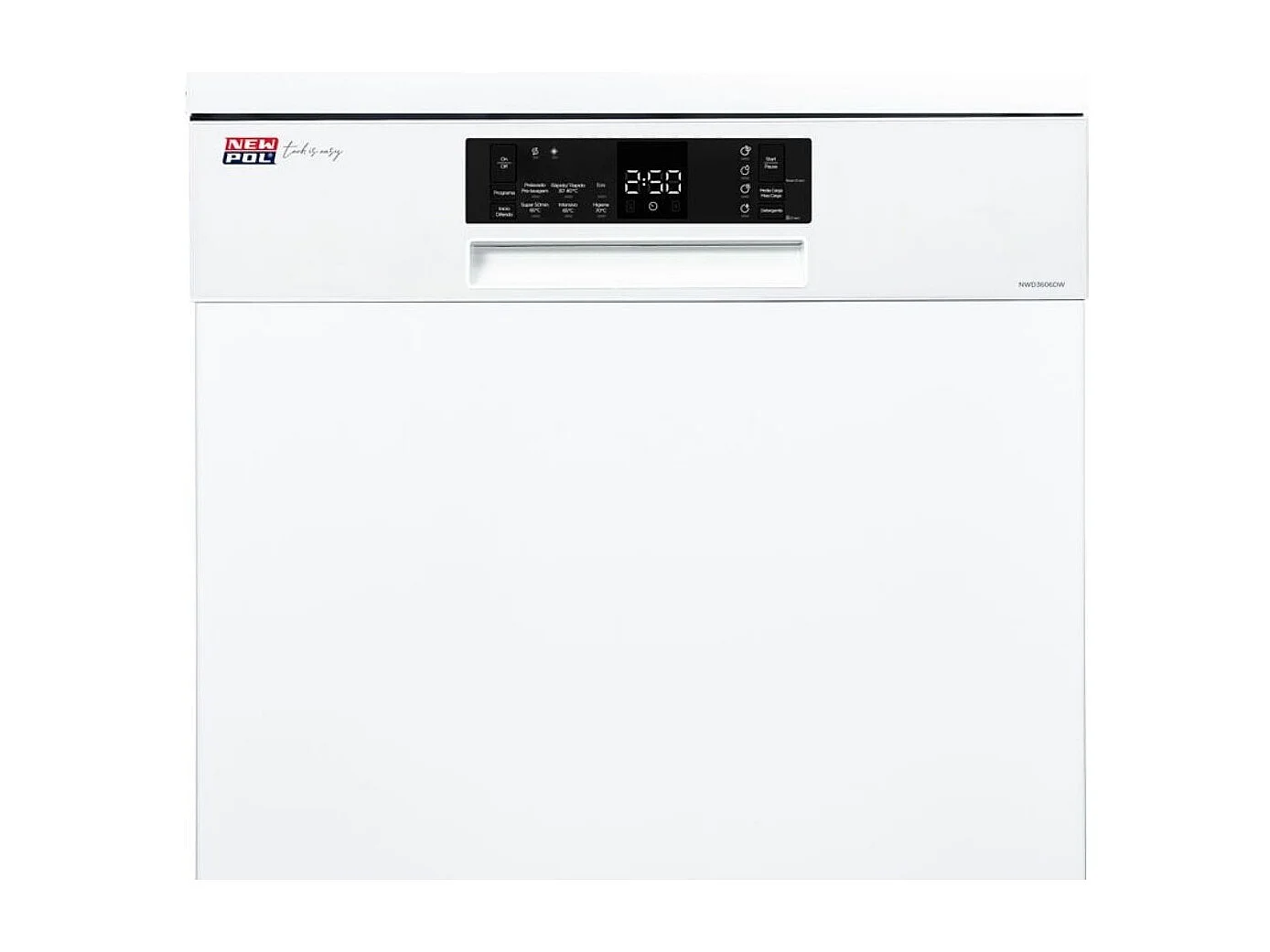 Lavavajillas New Pol NWD3606DW 13 servicios 6 programas D blanco 60 cm
