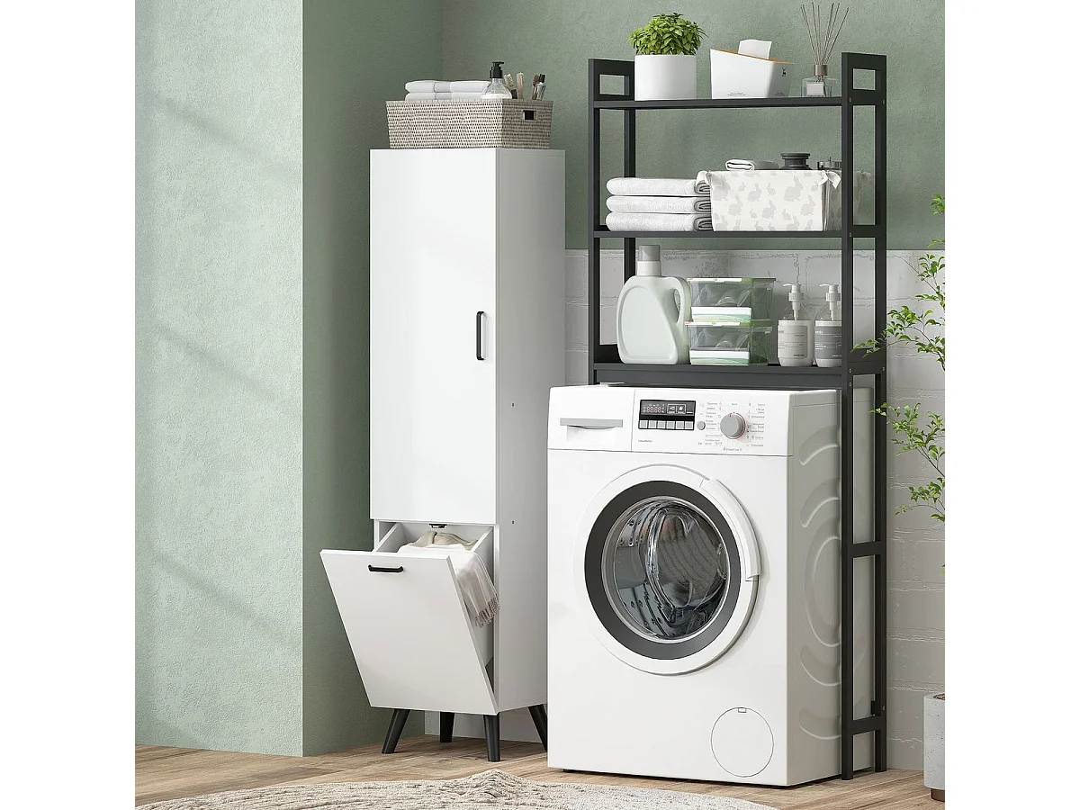 Armario de baño Elite Homcom 2 puertas blanco 144x35x31,5 cm