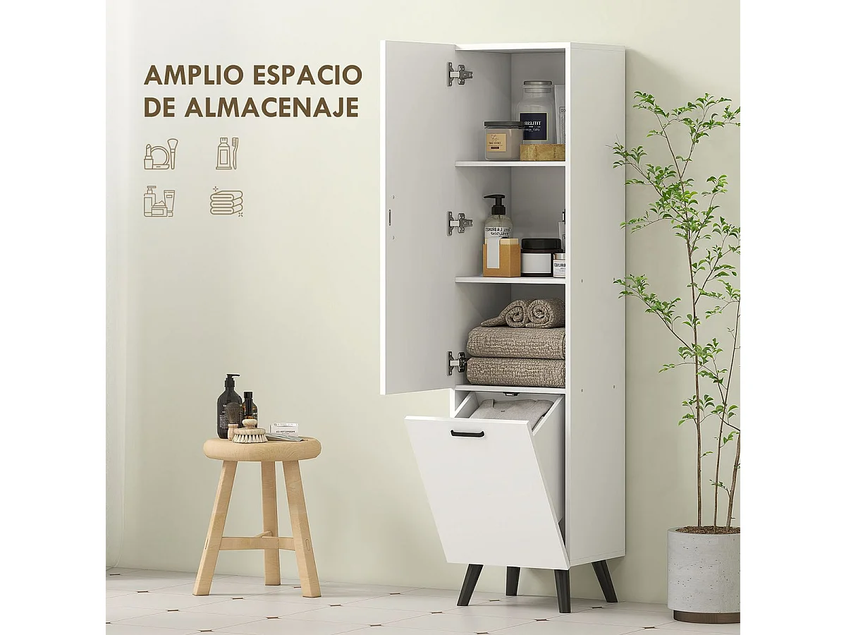 Armario de baño Elite Homcom 2 puertas blanco 144x35x31,5 cm