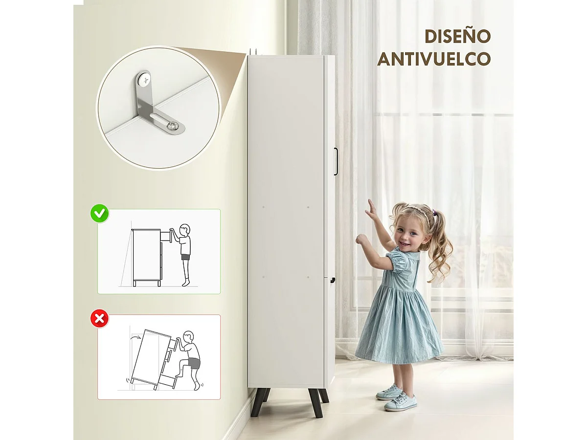 Armario de baño Elite Homcom 2 puertas blanco 144x35x31,5 cm