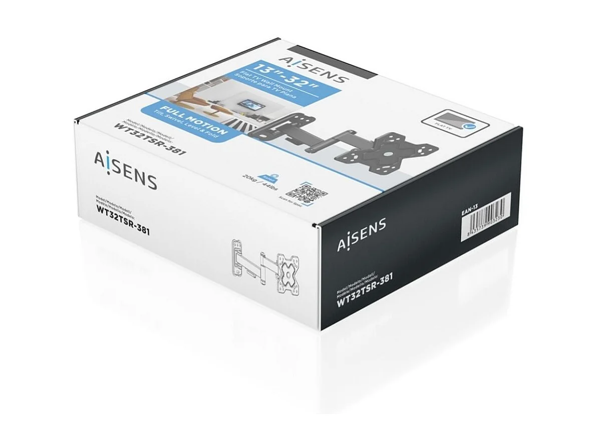 Soporte de TV Aisens WT32TSR-381 13''-32'' giratorio + inclinable + nivelable negro