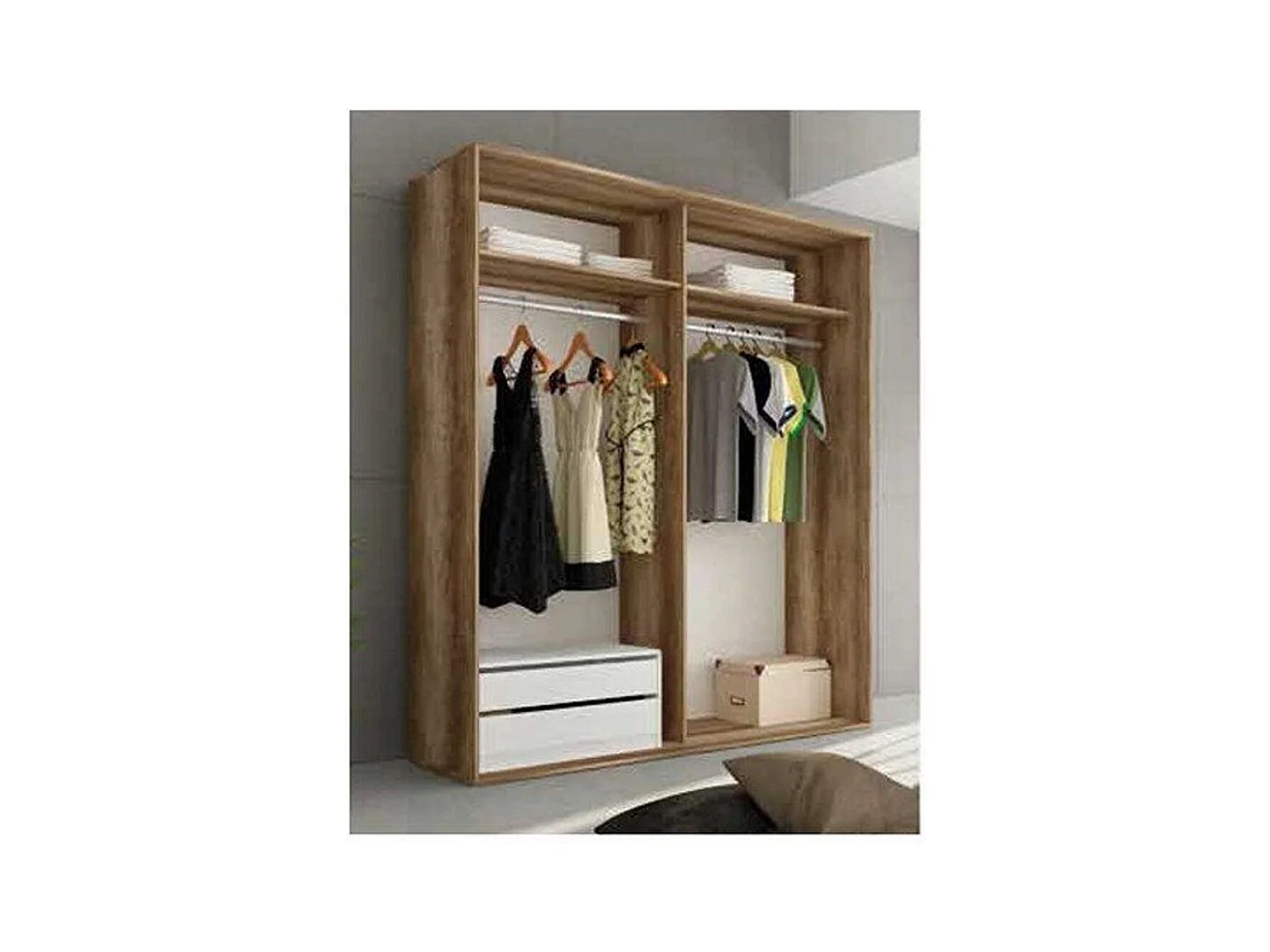 Armario 2 puertas correderas Chellen cañón