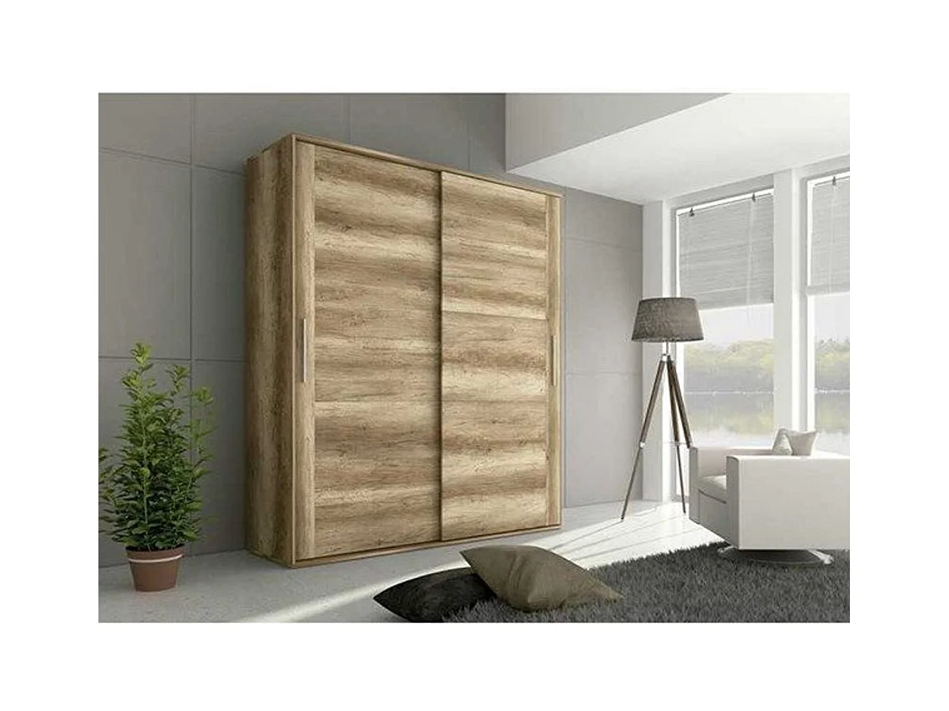 Armario 2 puertas correderas Chellen cañón