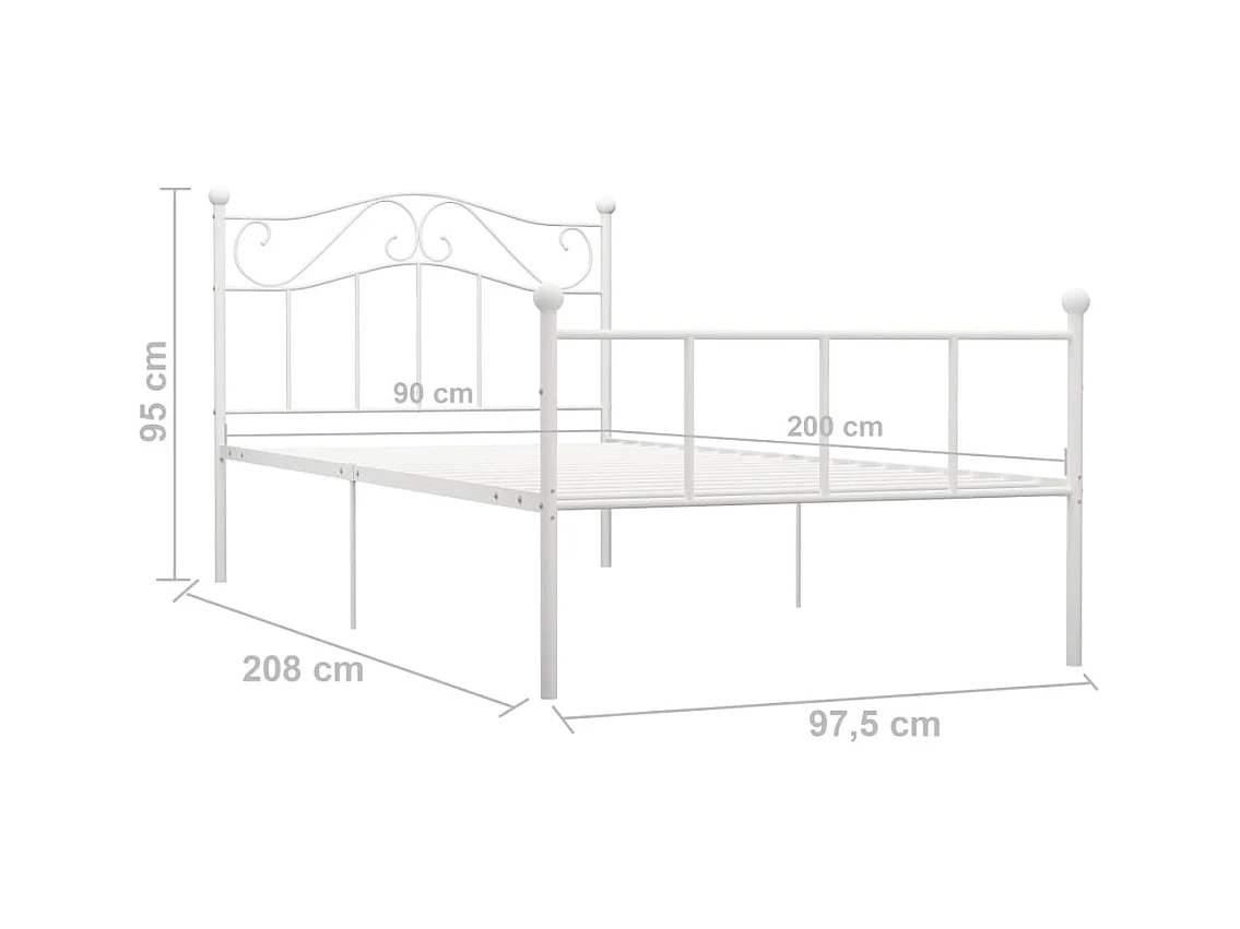 Giroletto Bianco in Metallo 90x200 cm