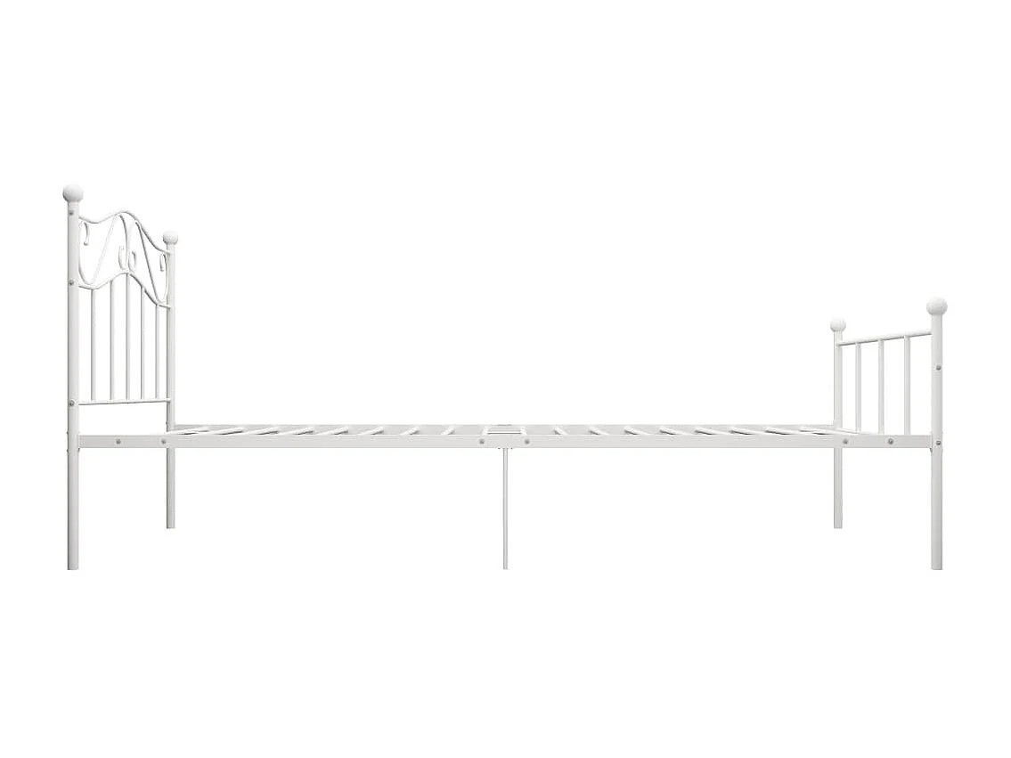 Cadre de lit sans matelas blanc métal 90x200 cm