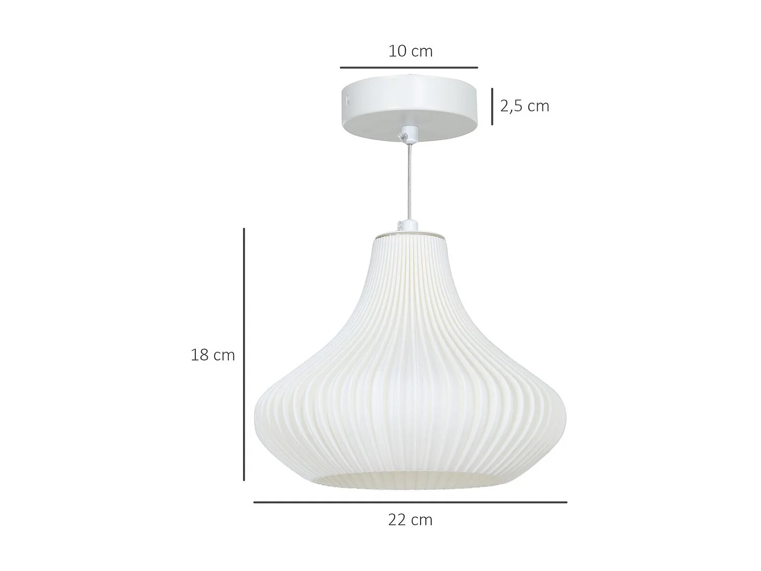 Lámpara de techo Luzentra Homcom 25W luz cálida 3000K blanco Ø22x180 cm