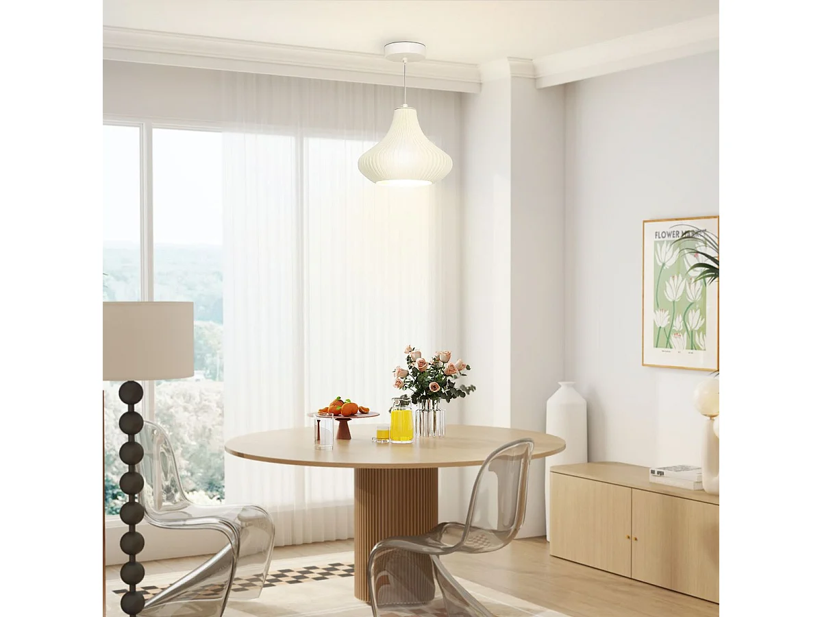 Lámpara de techo Luzentra Homcom 25W luz cálida 3000K blanco Ø22x180 cm