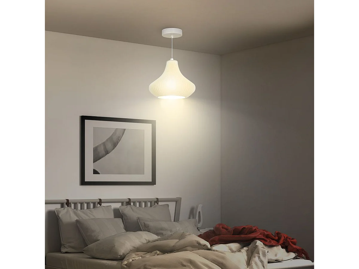 Lámpara de techo Luzentra Homcom 25W luz cálida 3000K blanco Ø22x180 cm