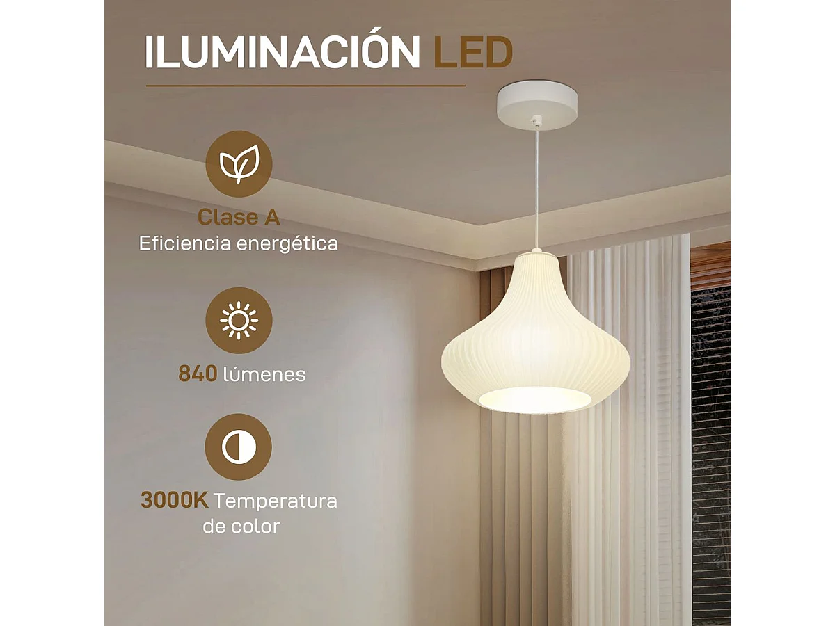 Lámpara de techo Luzentra Homcom 25W luz cálida 3000K blanco Ø22x180 cm