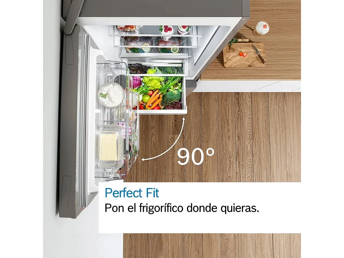 Frigorífico combi Bosch KGN36VIDA Total No Frost 326L D acero 186 cm