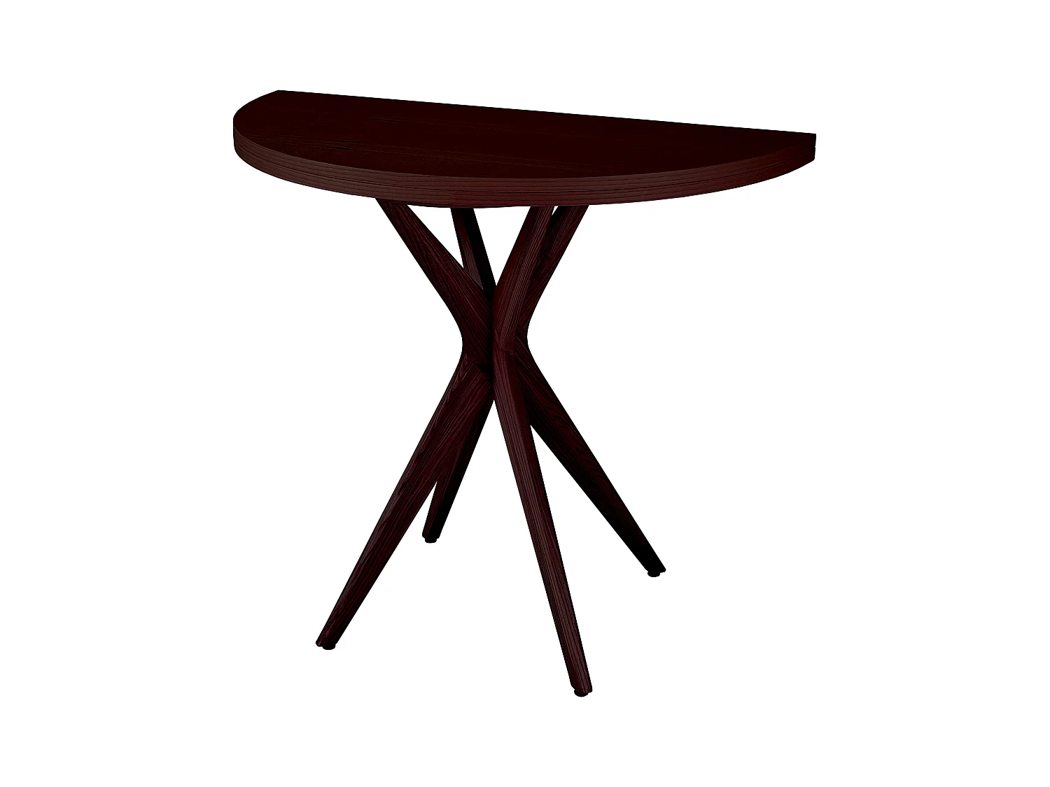 Table de salle à manger demi-ronde extensible 100 cm Jubi noyer