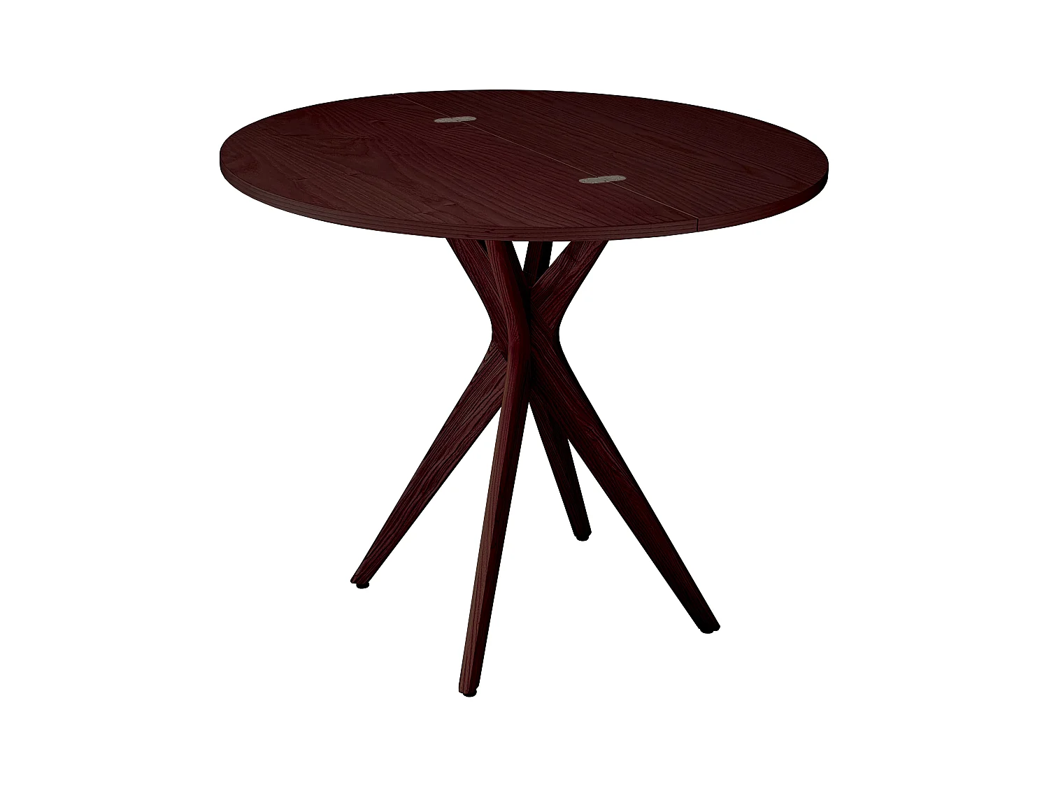 Table de salle à manger demi-ronde extensible 90 cm Jubi noyer