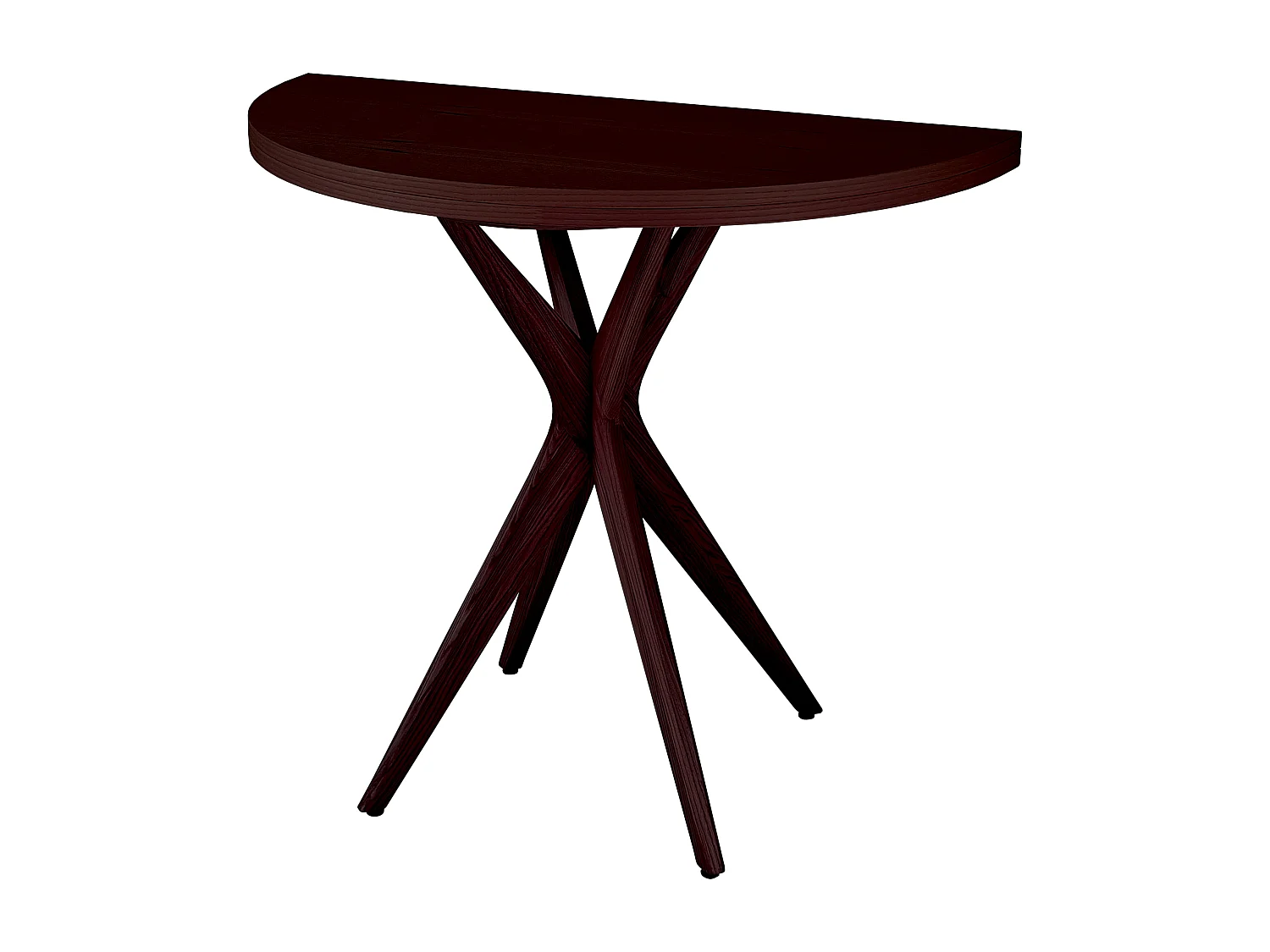 Halbrunder ausziehbarer Esstisch 90 cm Jubi Walnuss