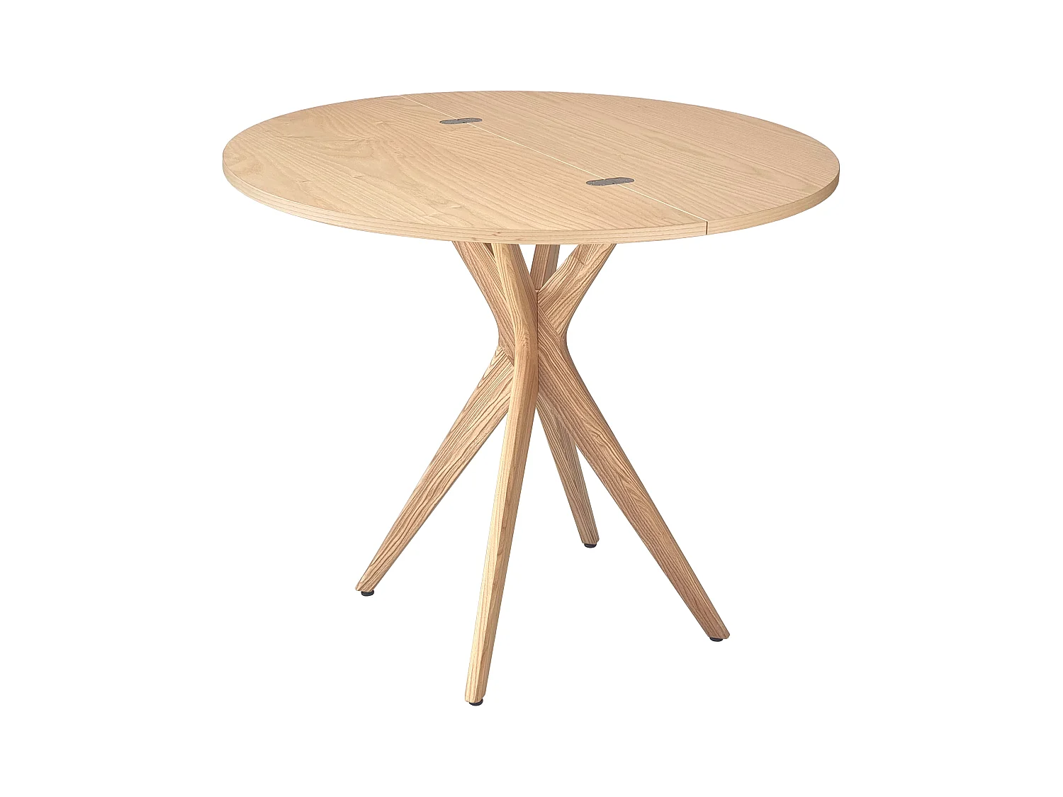 Table de salle à manger demi-ronde extensible 100 cm Jubi frêne