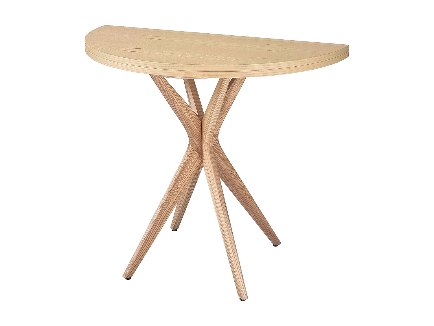 Halbrunder ausziehbarer Esstisch 90 cm Jubi Esche