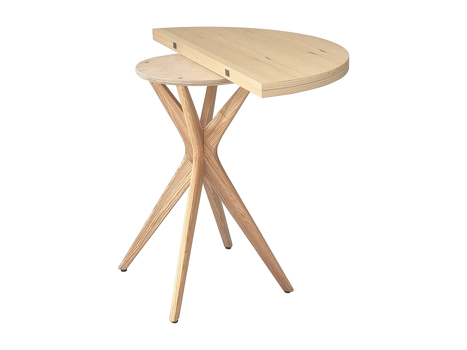 Halbrunder ausziehbarer Esstisch 90 cm Jubi Esche