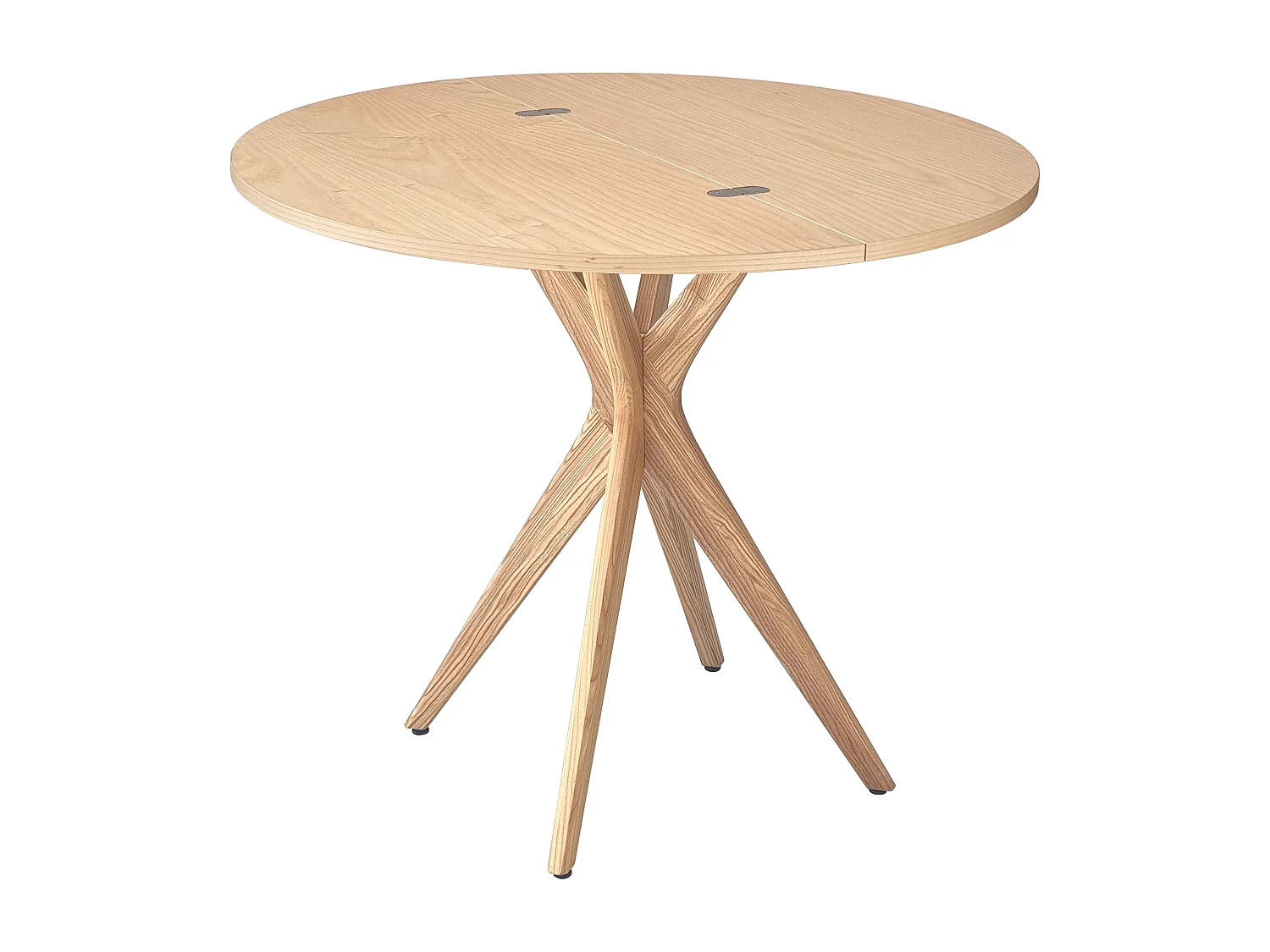 Halbrunder ausziehbarer Esstisch 90 cm Jubi Esche