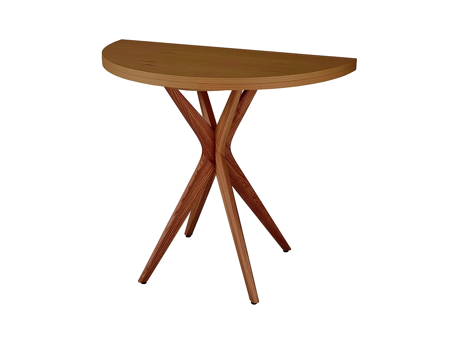Table de salle à manger demi-ronde extensible 100 cm Jubi chêne