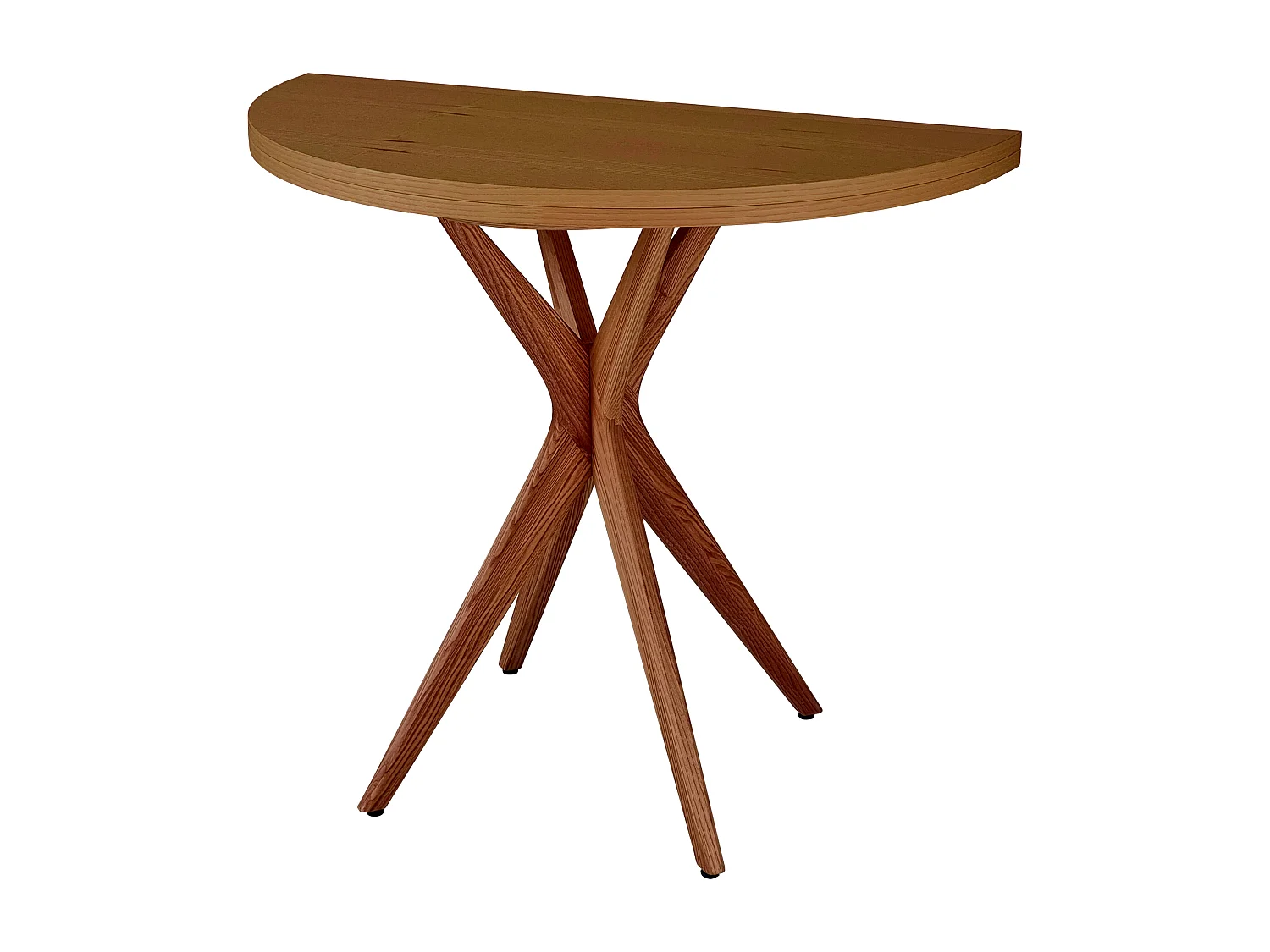 Halbrunder ausziehbarer Esstisch 90 cm Jubi Eiche