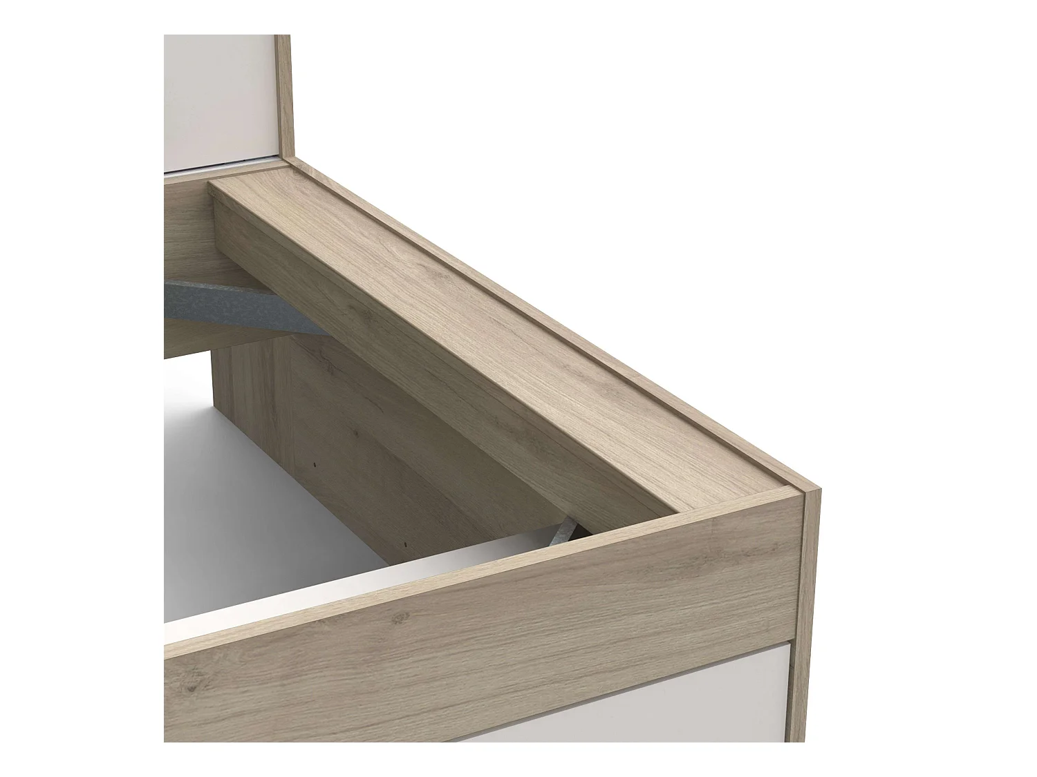 Cama Life con Almacenaje Juvenil Blanco Roble Kronberg 90x190-200 cm