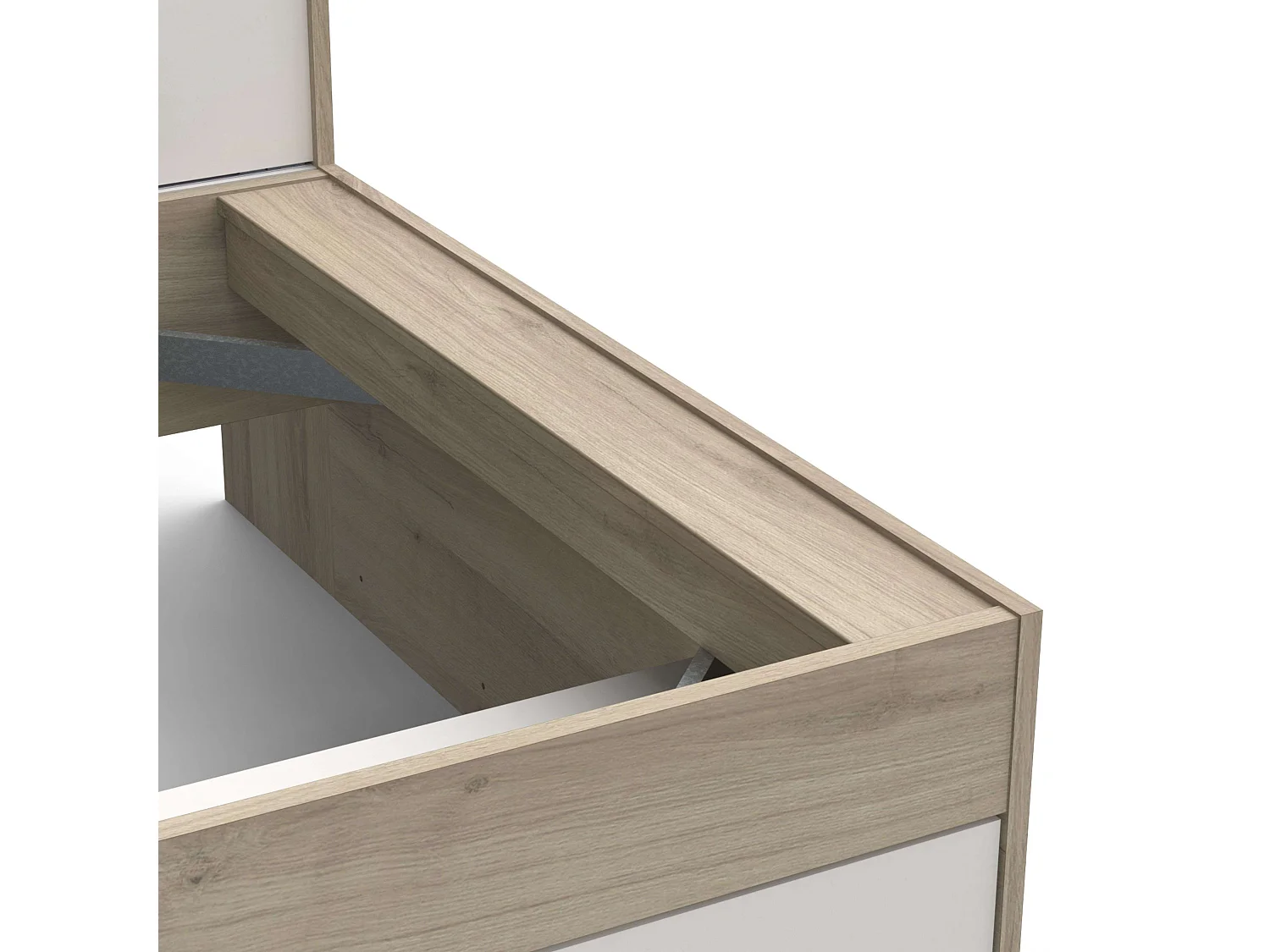 Cama Life con Almacenaje Juvenil Blanco Roble Kronberg 90x190-200 cm