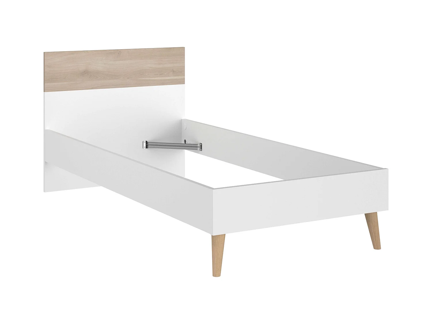 Cama Juvenil Essence Nórdica Roble Japonés y Blanco 90x200 cm