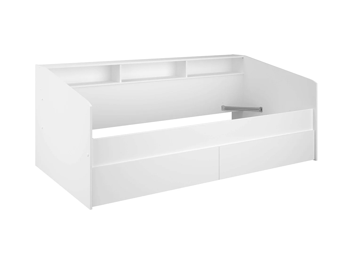 Cama Juvenil Style Blanca con cajones y estantes 80x203x113cm