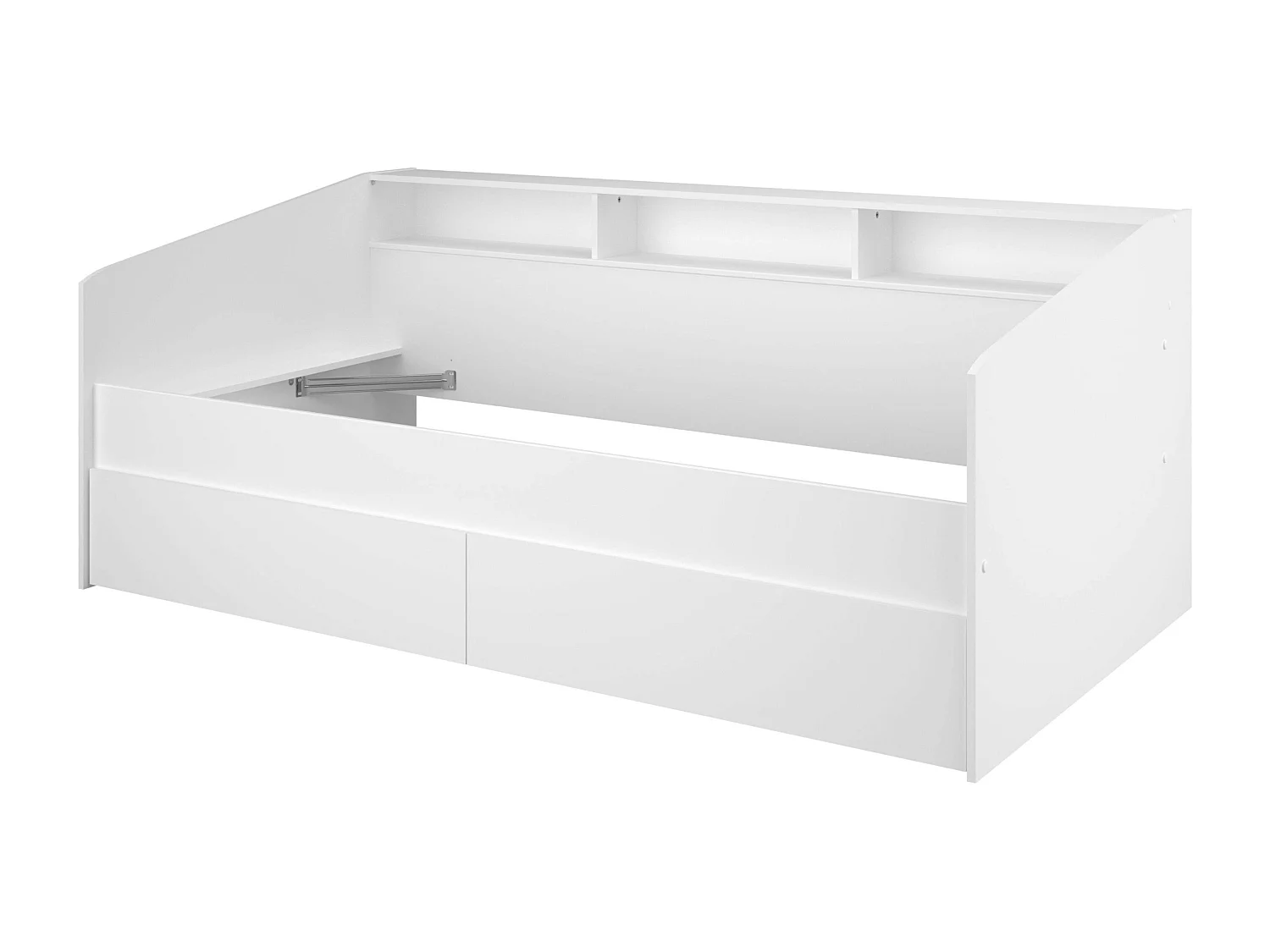 Cama Juvenil Style Blanca con cajones y estantes 80x203x113cm