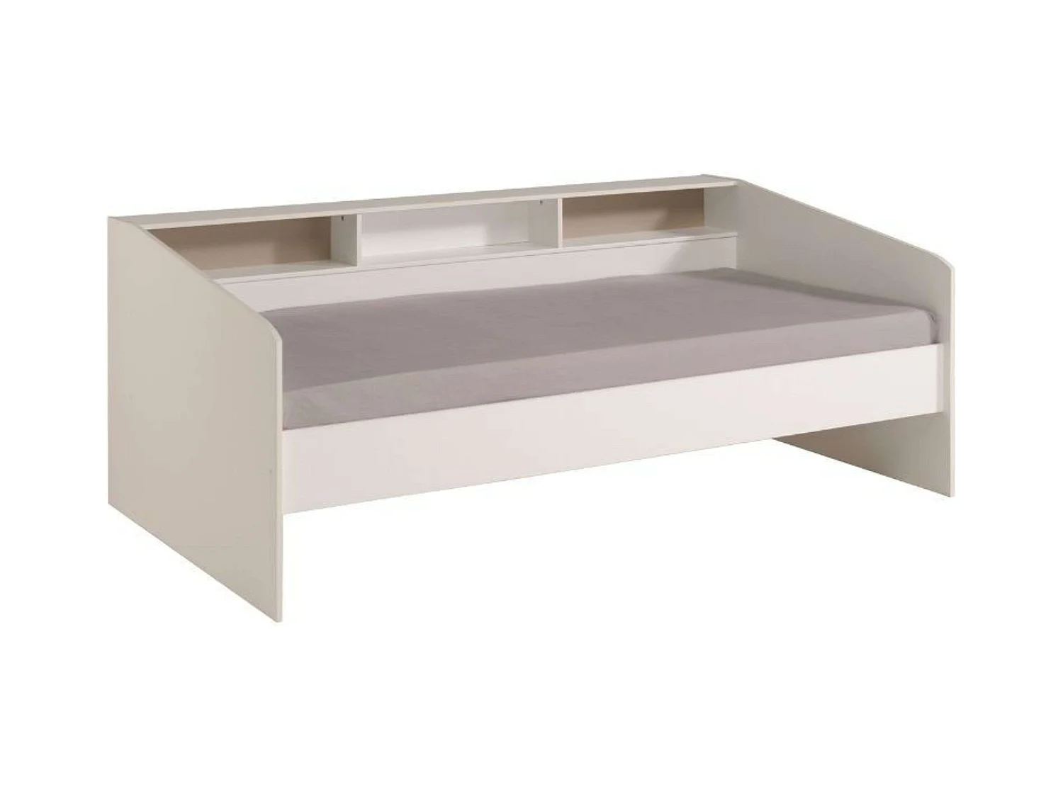 Cama Style juvenil blanco 3 estantes personalizables 82x203x113 cm