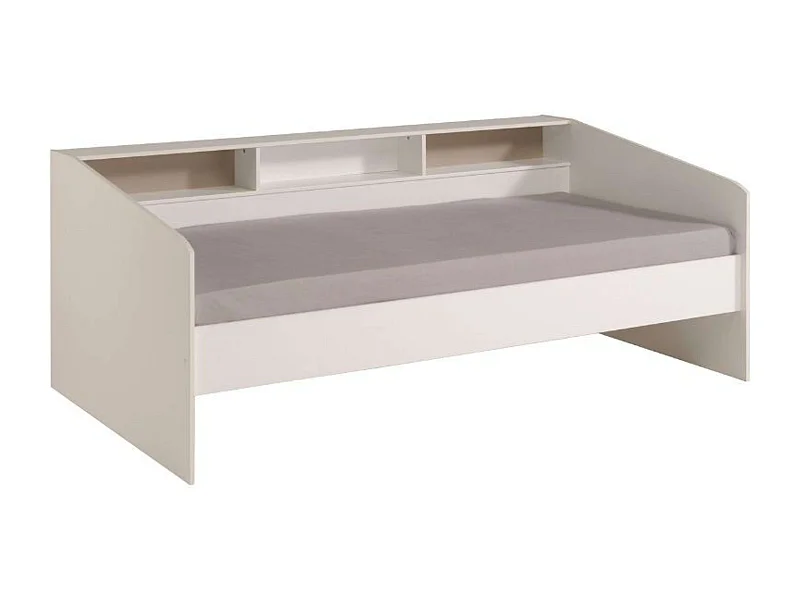 Cama Style juvenil blanco 3 estantes personalizables 82x203x113 cm