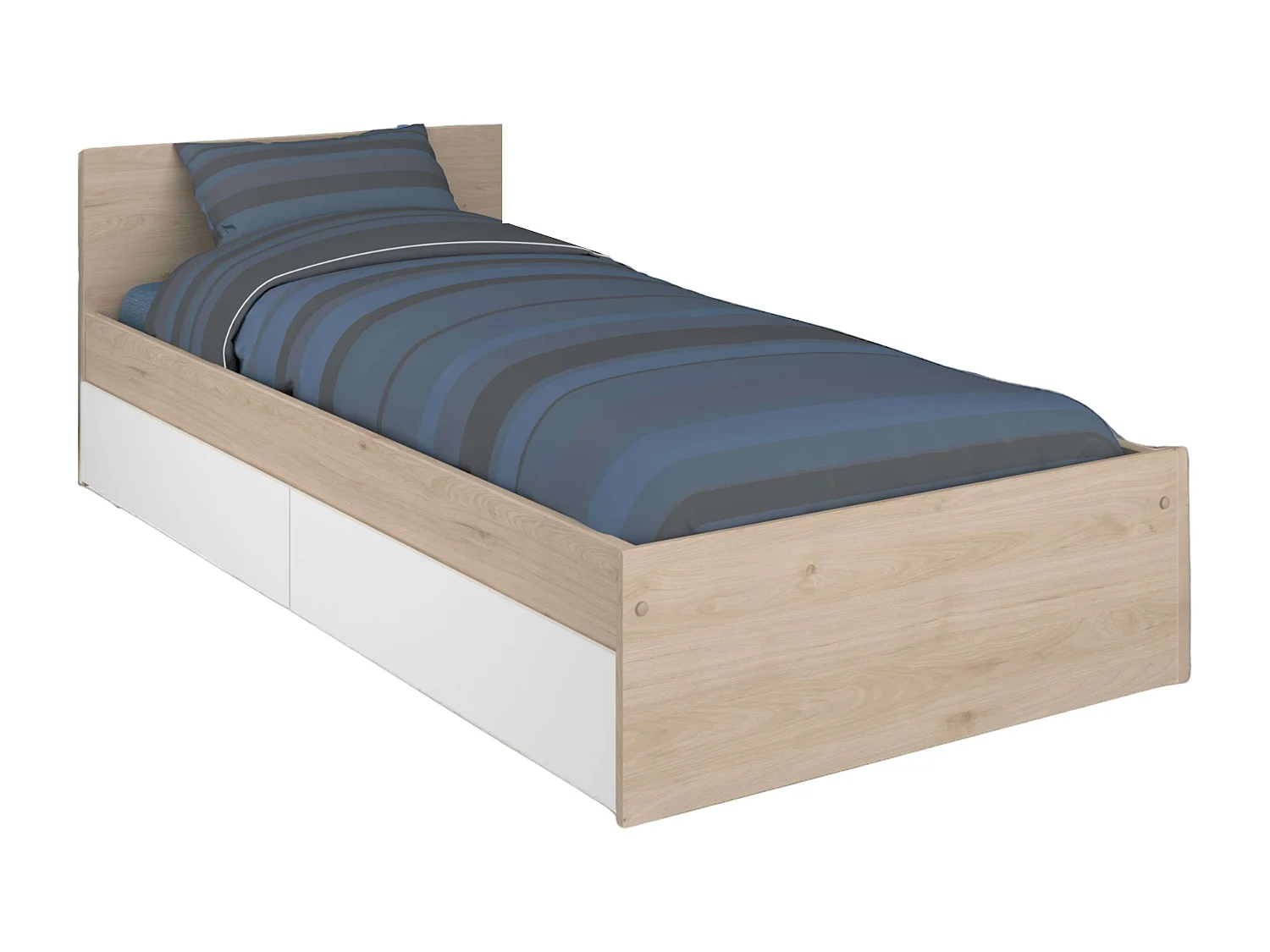 Cama Juvenil Child Roble Jackson con 2 cajones 90x190 cm