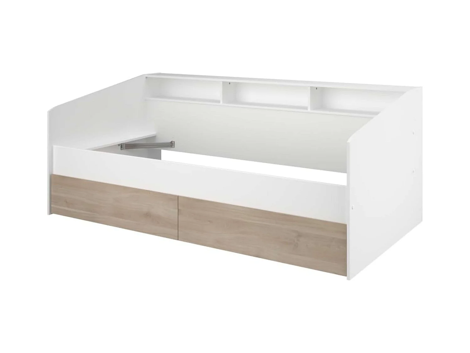 Cama Juvenil Style Blanco con cajones Roble Japonés 90x190-200 cm