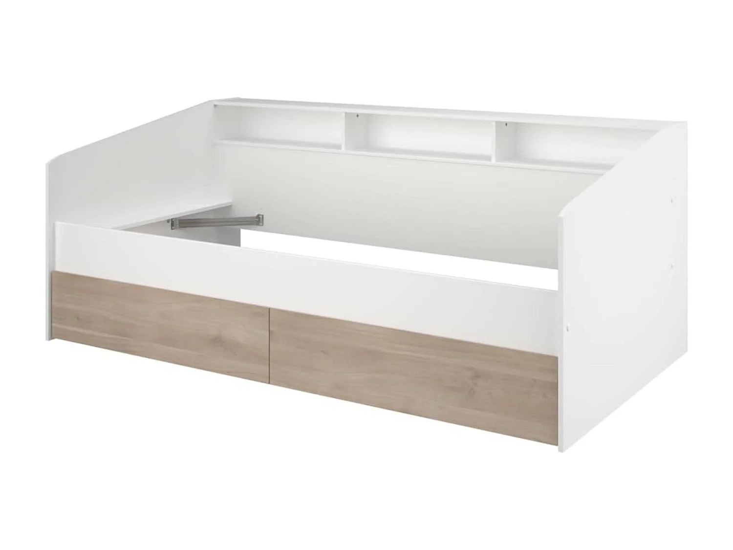 Cama Juvenil Style Blanco con cajones Roble Japonés 90x190-200 cm