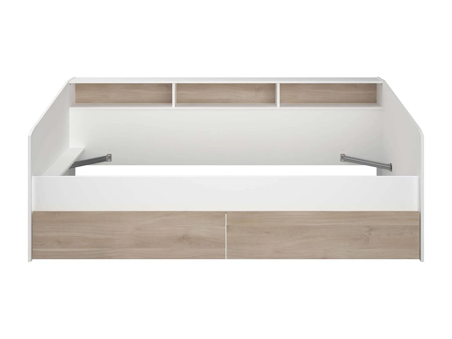 Cama Juvenil Style Blanco con cajones Roble Japonés 90x190-200 cm