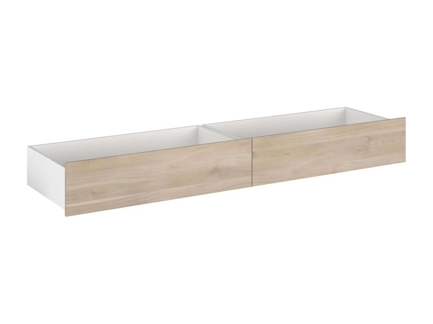 Cama Juvenil Style Blanco con cajones Roble Japonés 90x190-200 cm