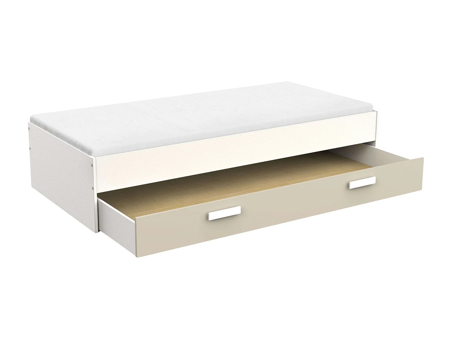 Cama Tidy con Cajones Habitación Infantil Juvenil Blanco y Arcilla 90x200 cm