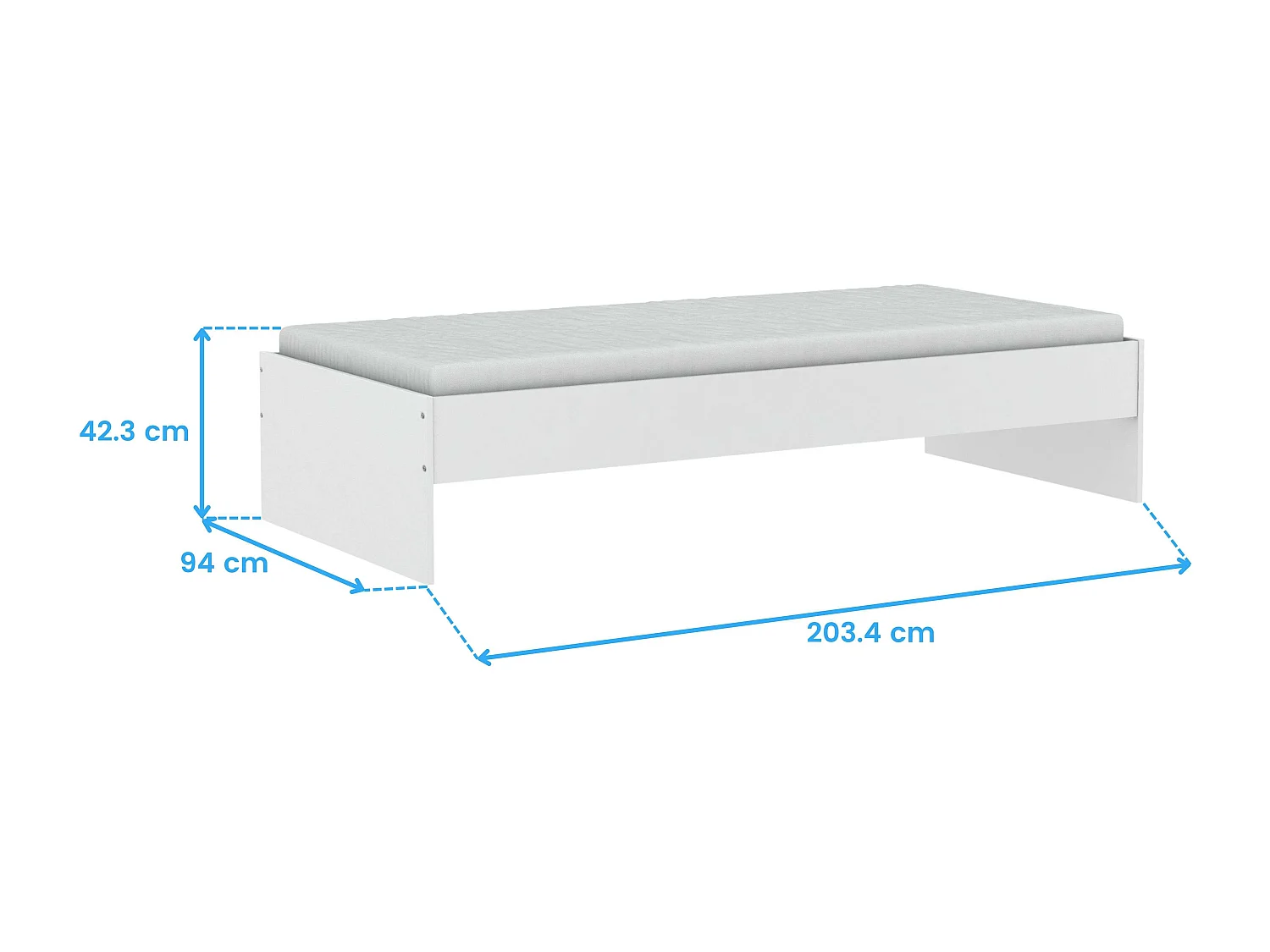 Cama Tidy con Cajones Habitación Infantil Juvenil Blanco y Arcilla 90x200 cm