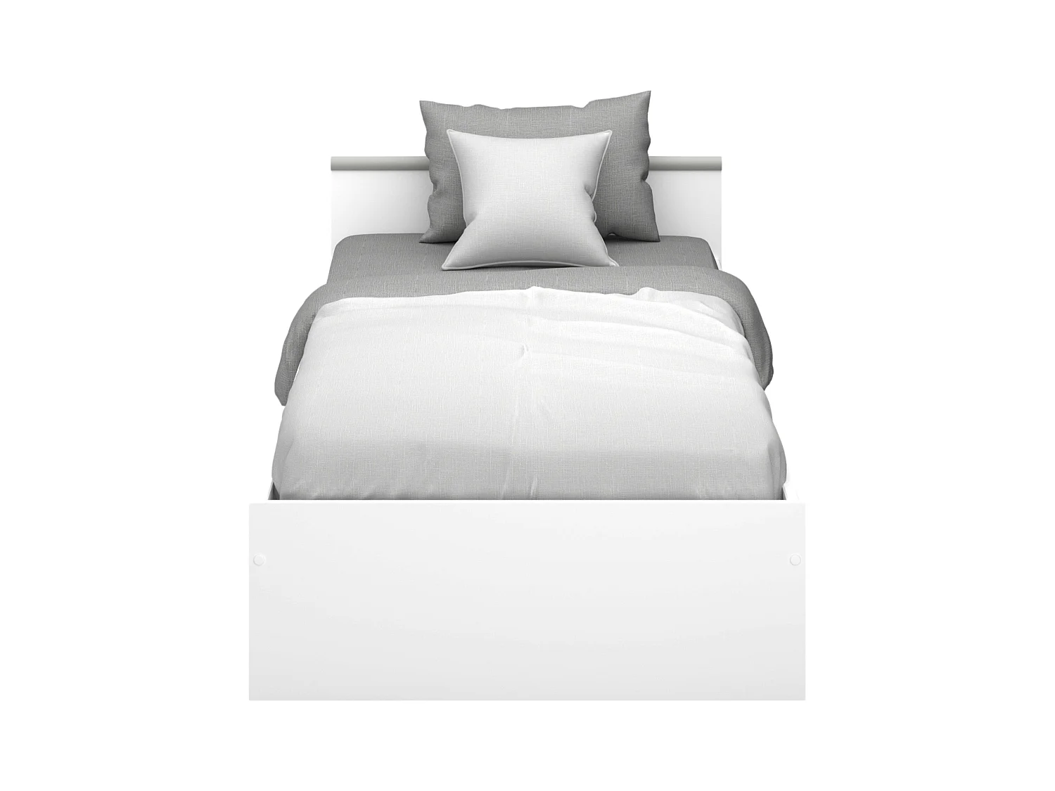 Cama juvenil Village 2 cajones y hueco blanco/gris 90x200 cm dormitorio