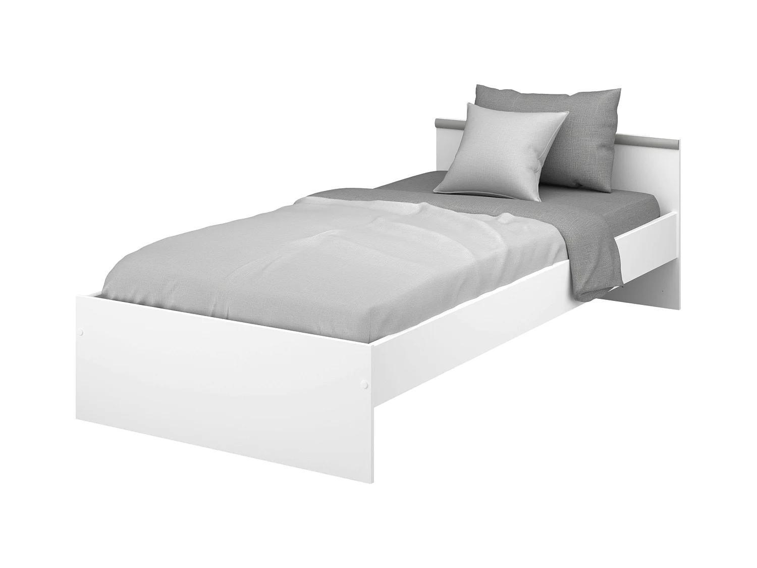 Cama juvenil Village 2 cajones y hueco blanco/gris 90x200 cm dormitorio